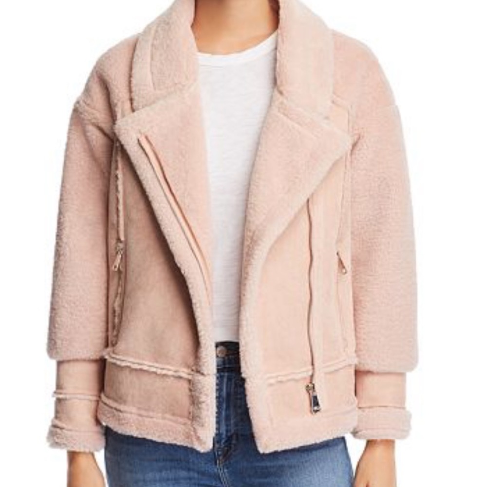 NWT Apparis Anne Faux-Shearling Moto-Style Jacket